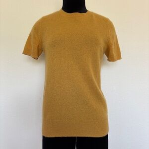 Magaschoni Mustard Yellow Short Sleeve Cashmere Sweater